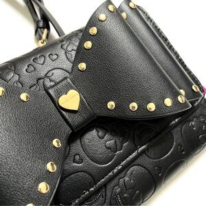 Betsey Johnson Black and Gold Crossbody Bag